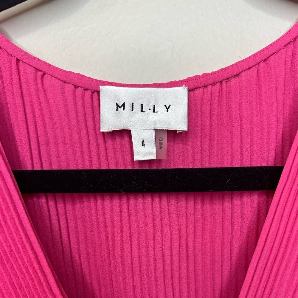 Milly Pink Pleated Dress Size 4 - Picture 6 of 9